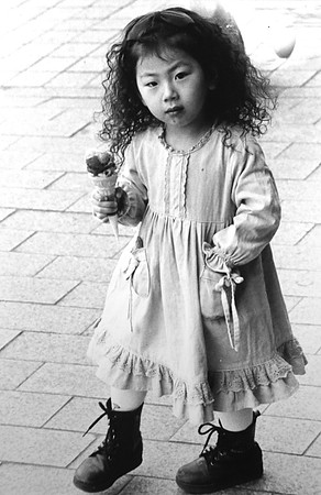Korean Girl with Ice Cream