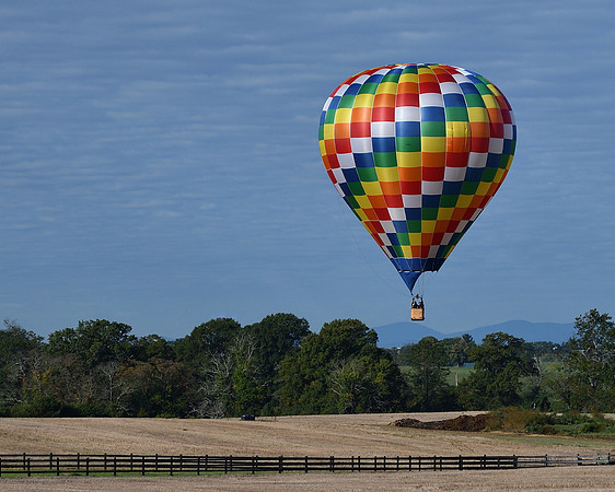Hot Air Balloon over Farm