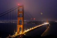 Moon over Golden Gate