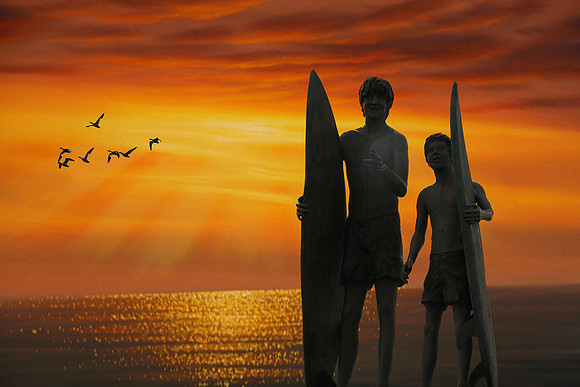 Surfing at Sunset