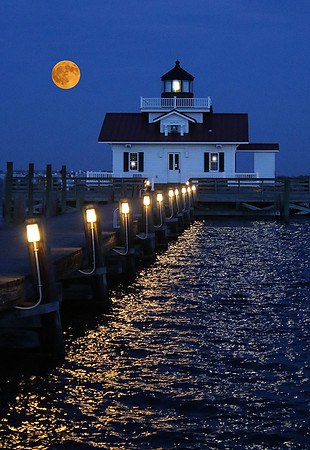 Moon at Maneto Lighthouse